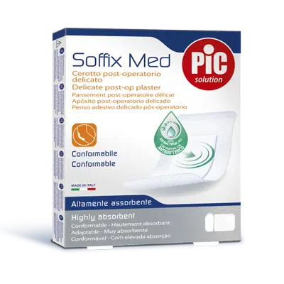 CEROTTO PIC SOFFIX MED IN TNT CON TAMPONE CENTRALE ASSORBENTE STERILE MONOUSO 10X20 CM ANTIBATTERICO 5 PEZZI CEROTTO PIC SOFFIX MED IN TNT CON TAMPONE CENTRALE ASSORBENTE STERILE MONOUSO 10X20 CM ANTIBATTERICO 5 PEZZI