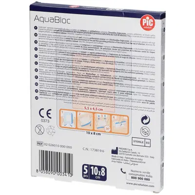 CEROTTO PIC AQUABLOC CM10X8 ANTIBATTERICO 5 PEZZI CEROTTO PIC AQUABLOC CM10X8 ANTIBATTERICO 5 PEZZI