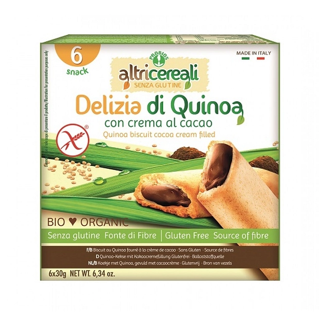 Altricereali Delizia Quinoa Con Crema Di Cacao Bio 180 G