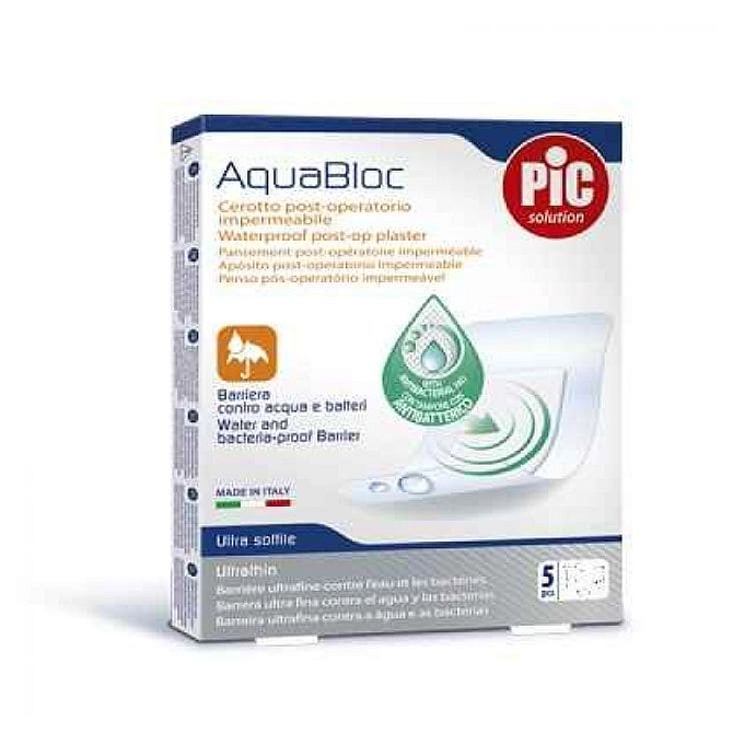 Cerotto Pic Aquabloc 10 X12 Sterile Antibatterico 5 Pezzi