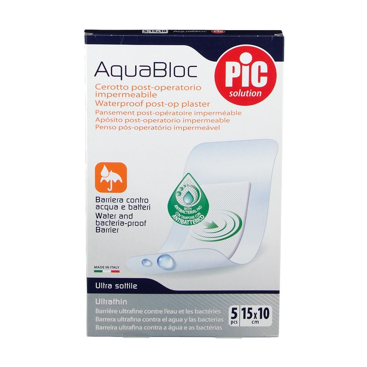 CEROTTO PIC AQUABLOC CM10X15 ANTIBATTERICO 5 PEZZI