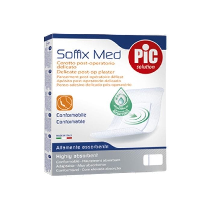 Cerotto Pic Soffix Med In Tnt Con Tampone Centrale Assorbente Sterile Monouso Sterile 25 X10 Cm Antibatterico 3 Pezzi