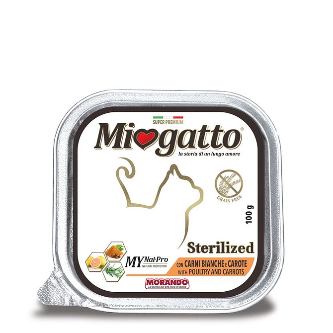 Miogatto Steril Carni Bianche/Carote Grain Free 100 G