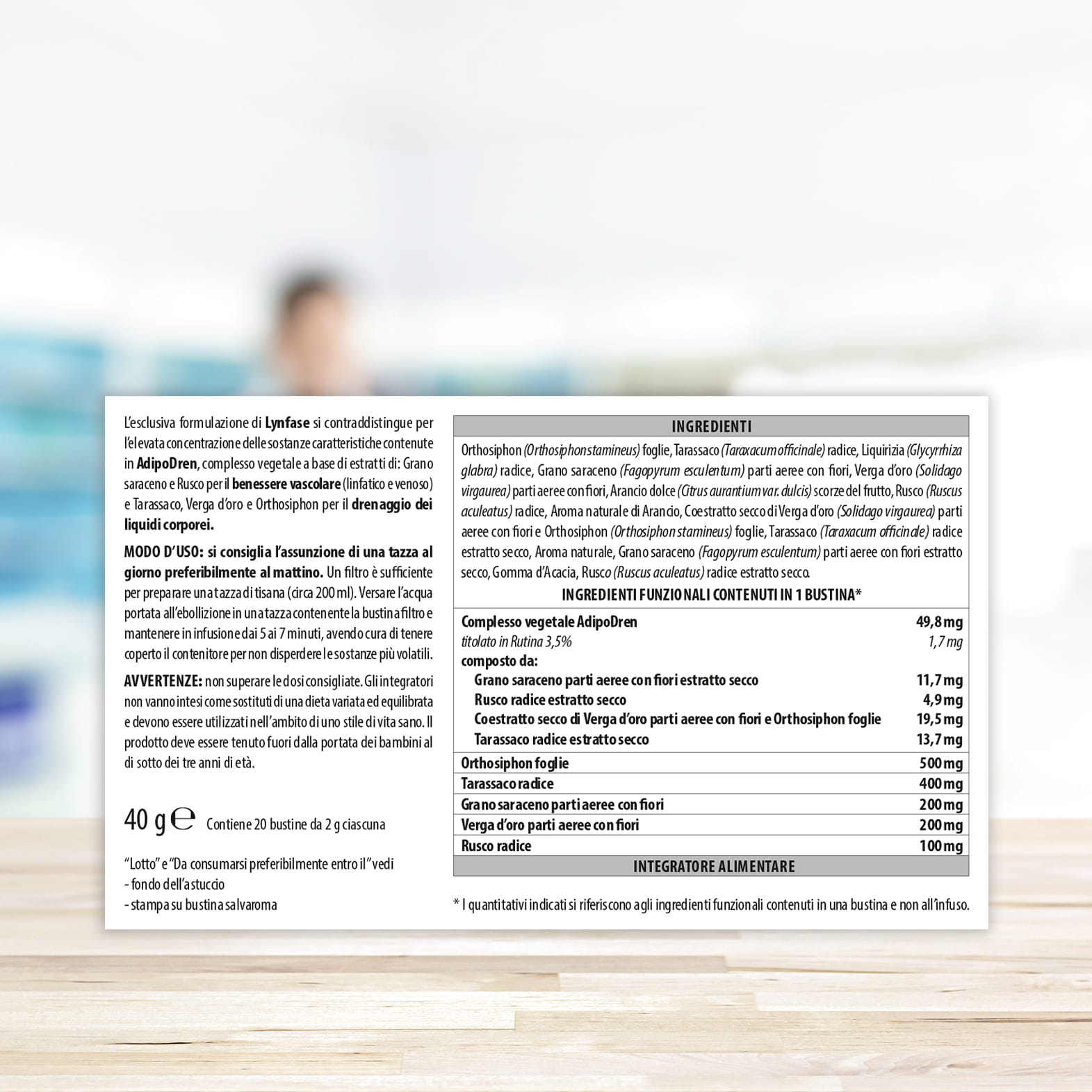 LYNFASE FITOMAGRA TISANA 20 BUSTE FILTRO 2 G CIASCUNA