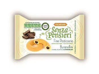 SENZA PENSIERI BURANELLINI RIPIENI ALLA CREMA DI CACAO 150 G PORZIONI MONODOSE SENZA PENSIERI BURANELLINI RIPIENI ALLA CREMA DI CACAO 150 G PORZIONI MONODOSE