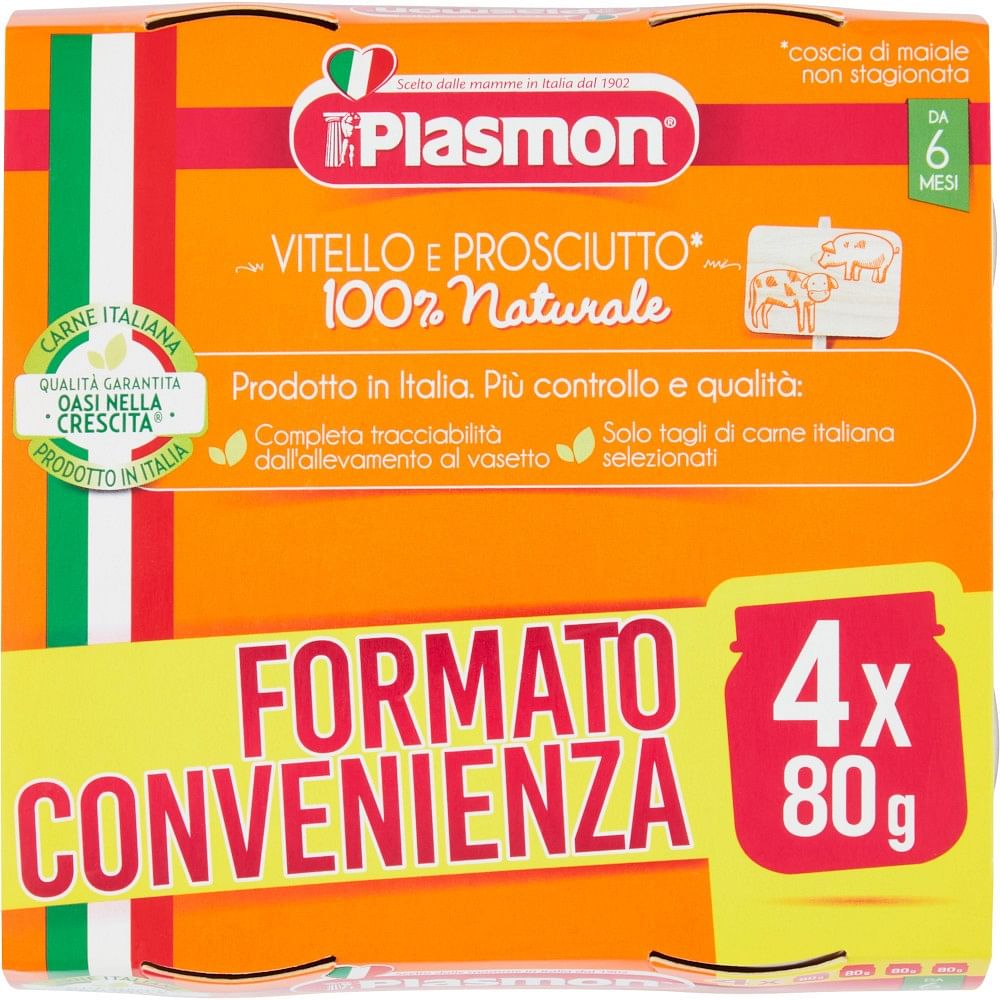 Plasmon Omogeneizzato Vitello   Prosciutto 4 X 80 G