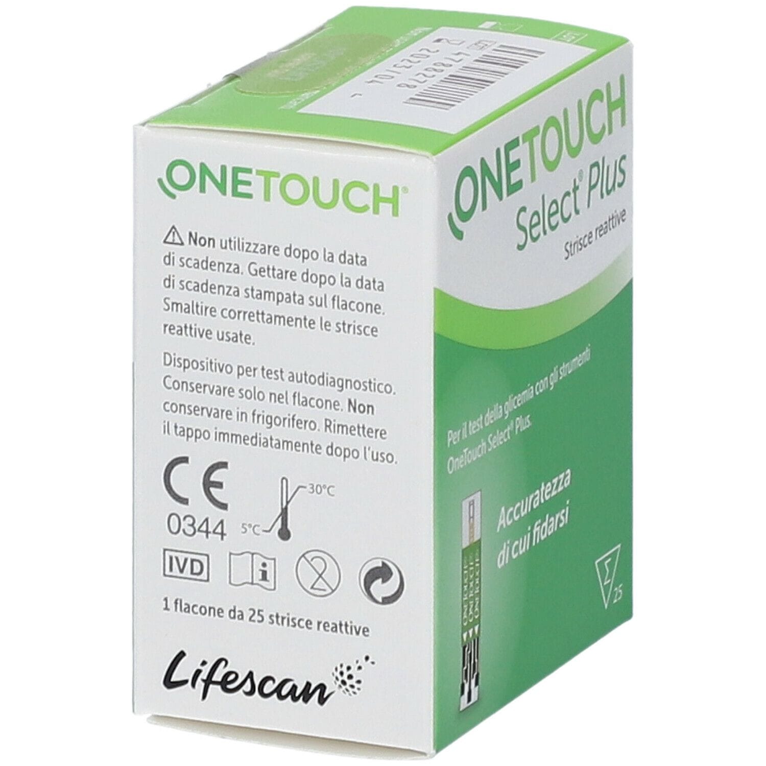 STRISCE MISURAZIONE GLICEMIA ONETOUCH SELECT PLUS 25 STRISCE
