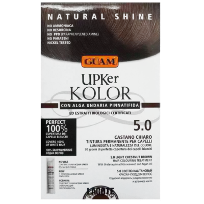 GUAM UPKER KOLOR TINTA CAPELLI 5,0 CASTANO CHIARO CON ALGA UNDARIA PINNATIFIDA