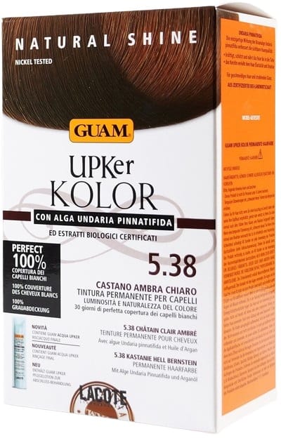 GUAM UPKER KOLOR TINTA CAPELLI 5,38 CASTANO AMBRA CHIARO CON ALGA UNDARIA PINNATIFIDA