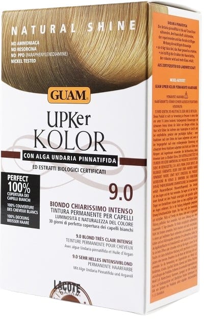 GUAM UPKER KOLOR TINTA CAPELLI 9,0 BIONDO CHIARISSIMO INTENSO CON ALGA UNDARIA PINNATIFIDA