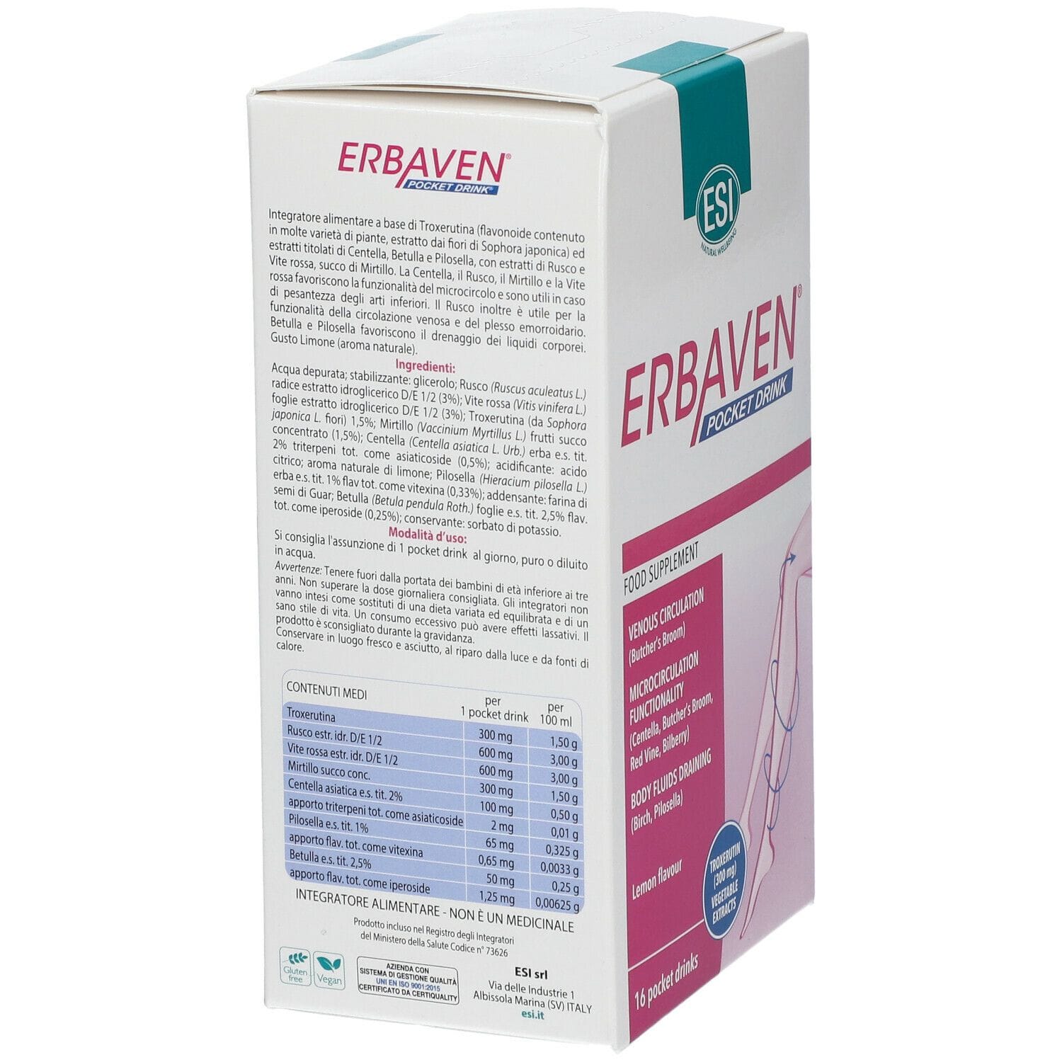 ESI ERBAVEN POCKET DRINK 16 POCKET DRINK DA 20 ML GUSTO LIMONE