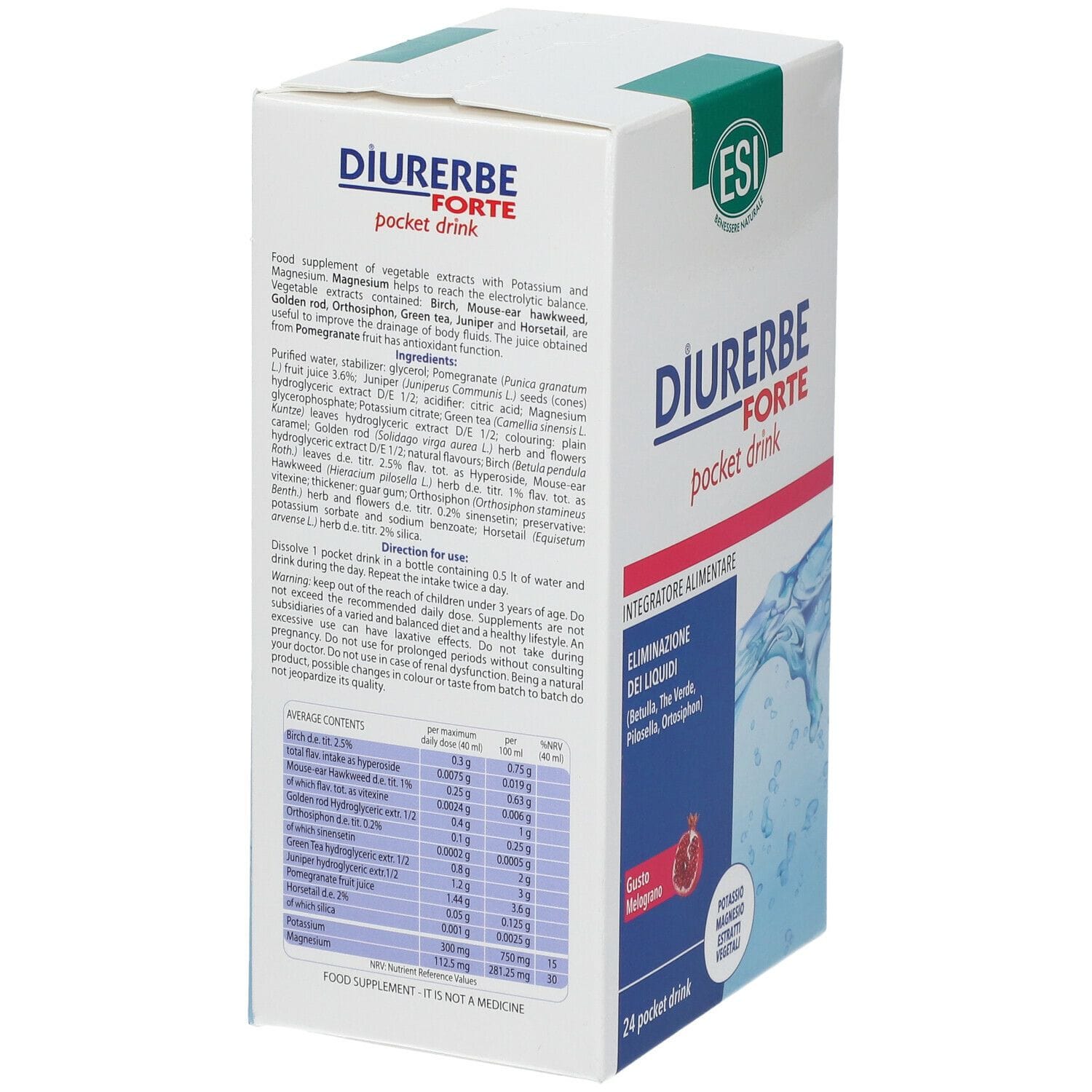 ESI DIURERBE FORTE POCKET DRINK MELOGRANO 24 X 20 ML
