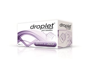 Ago Per Penna Da Insulina Droplet 32 Gauge 6 Mm 100 Pezzi