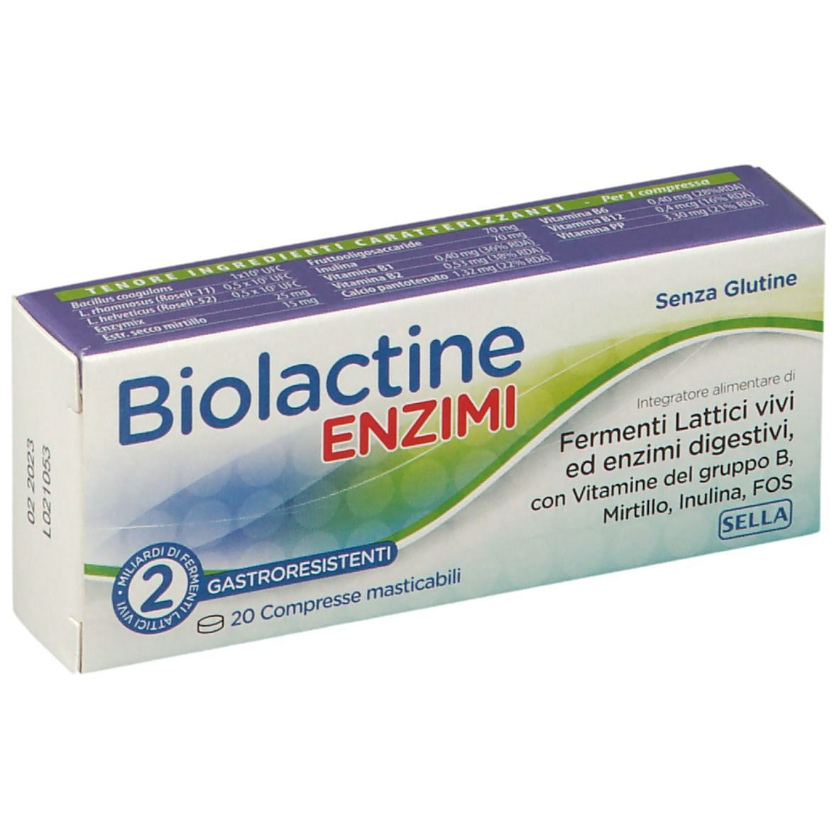 Biolactine Enzimi 20 Compresse Nuova Formula