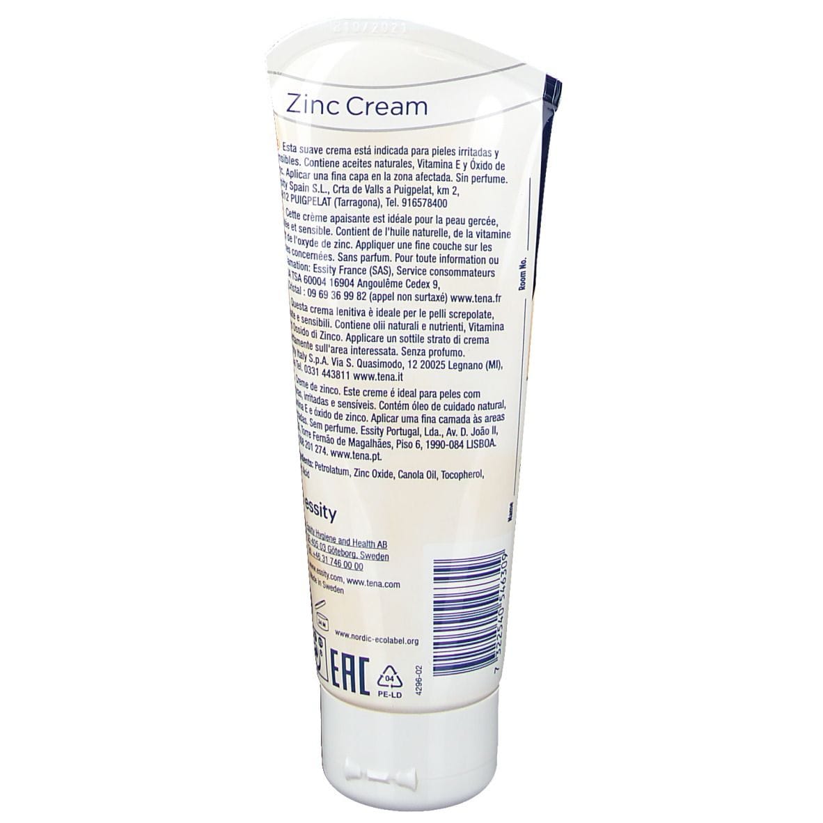 CREMA LENITIVA TENA ZINC CREAM 100ML