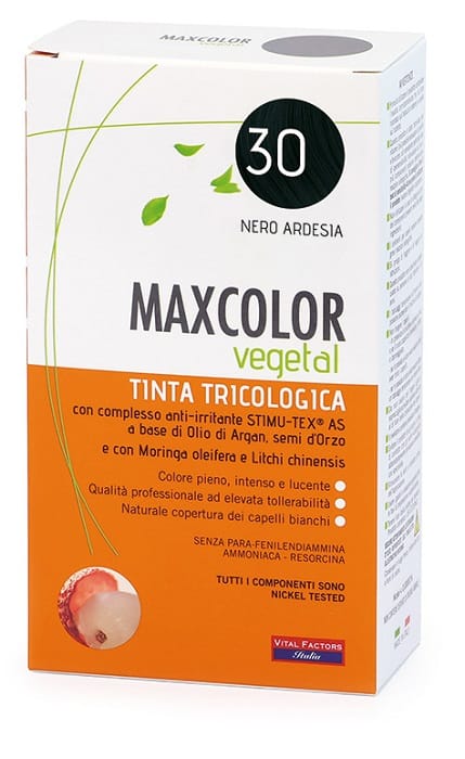 MAXCOLOR VEGETAL TINTA TRICOLOGICA 30 NERO ARDESIA 140 ML