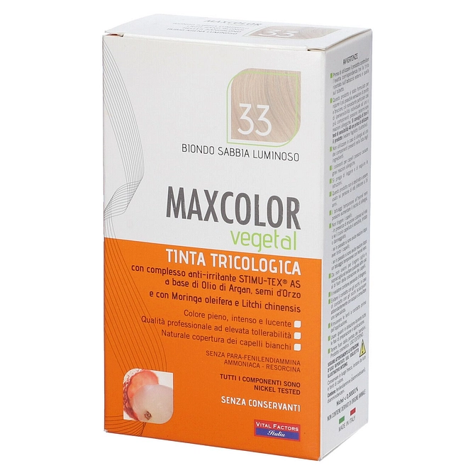 Maxcolor Vegetal Tinta Tricologica 33 Biondo Sabbia Luminoso 140 Ml