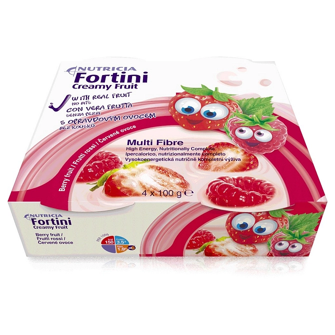 Fortini Creamy Fruit Multi Fibre Frutti Rossi 4 X100 G