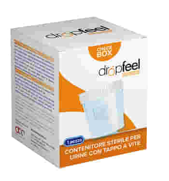 CONTENITORE URINA DROPFEEL PHARMA STERILE CON TAPPO A VITE MONOUSO 120 ML