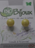 ORECCHINO PERLA 8 MM GIALLO PASTELLO