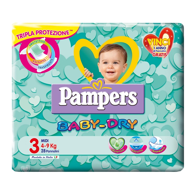 Pampers Baby Dry Midi Pb 28 Pezzi