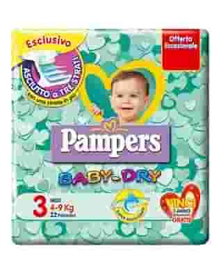 PAMPERS BABY DRY DOWNCOUNT MIDI 20 PEZZI