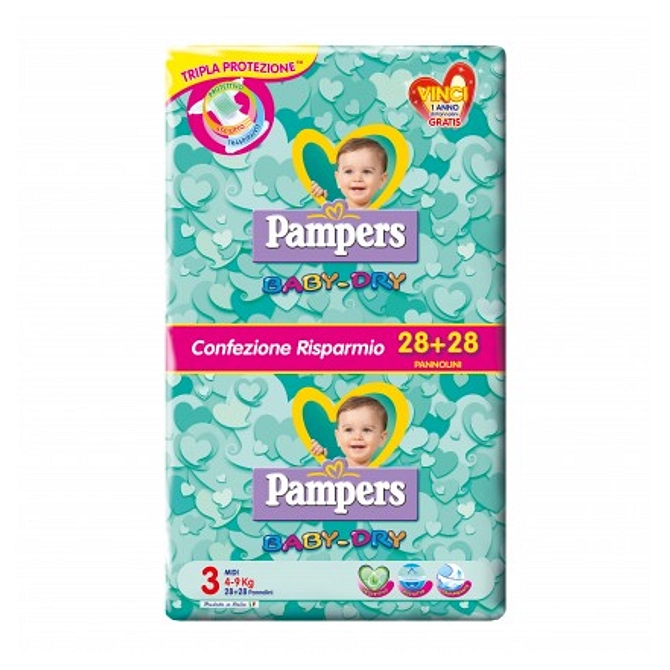 Pampers Baby Dry Midi Pd 56 Pezzi