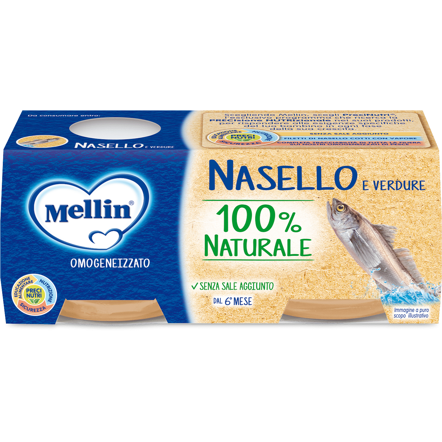 Mellin Omogeneizzato Nasello 2 X 80 G