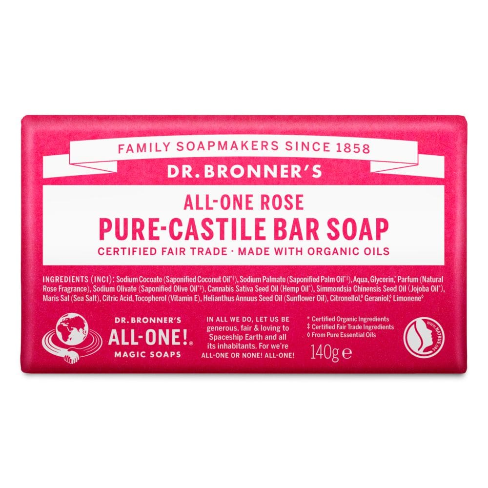 Dr Bronner's Bar Soap Rose 140 G