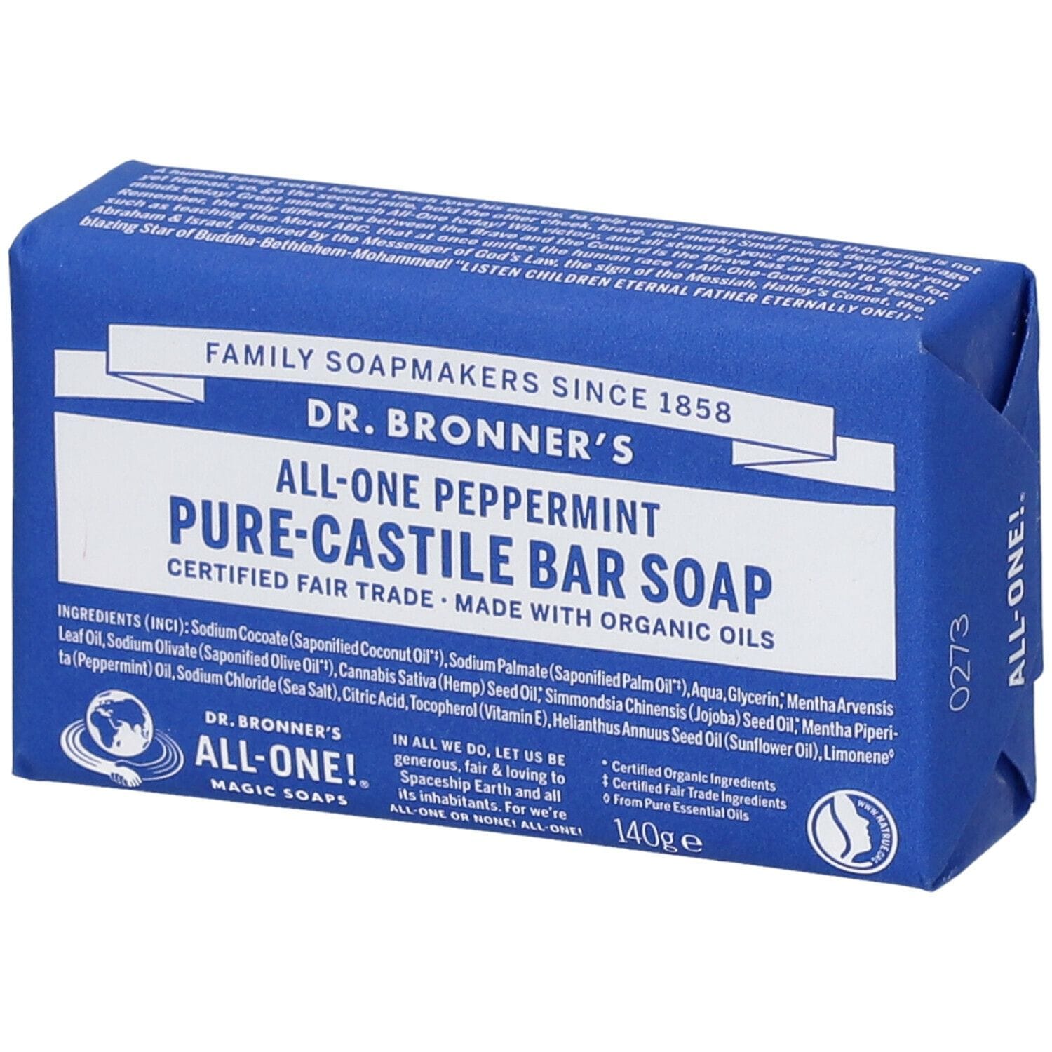 DR BRONNER'S BAR SOAP PEPPERMINT 140 G