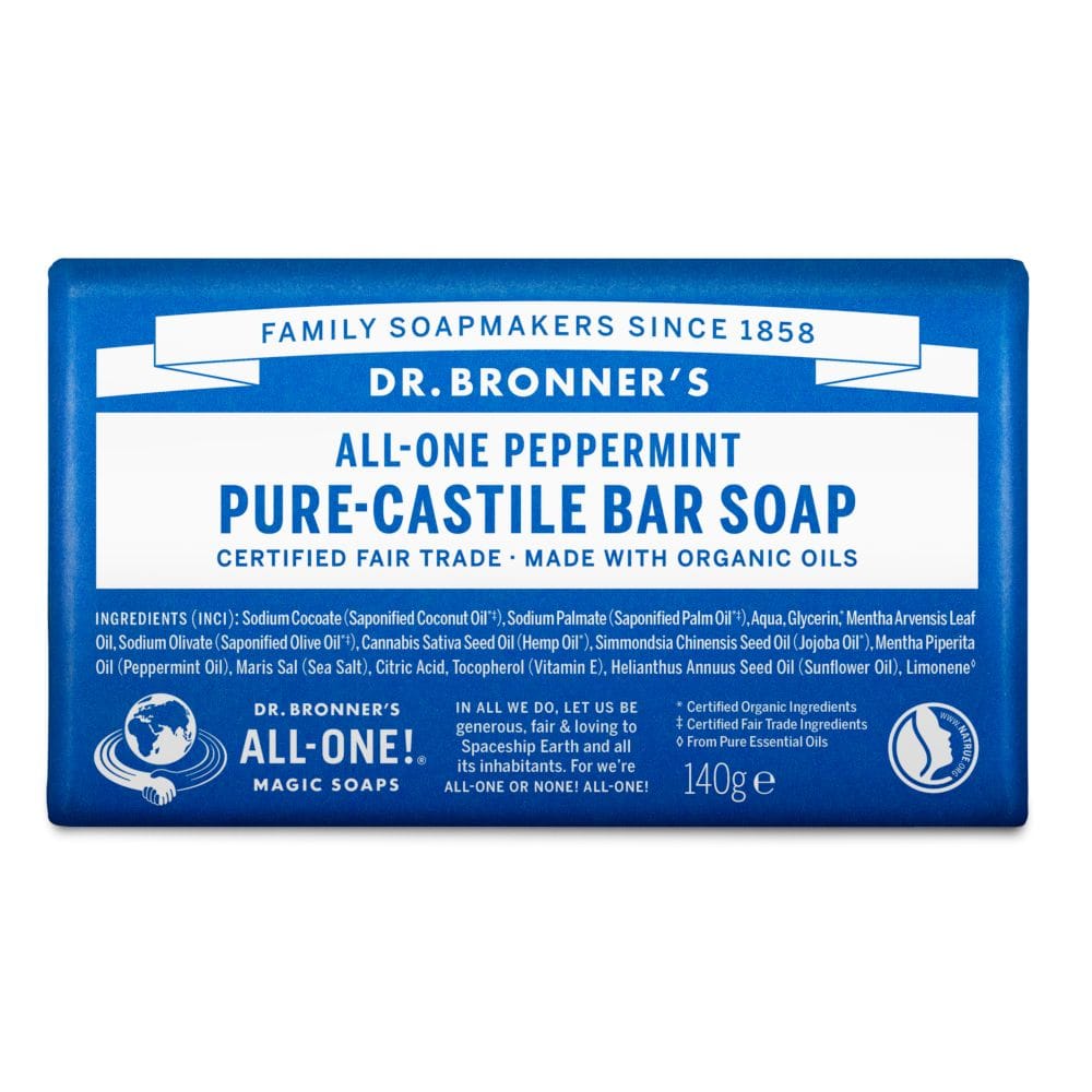 DR BRONNER'S BAR SOAP PEPPERMINT 140 G