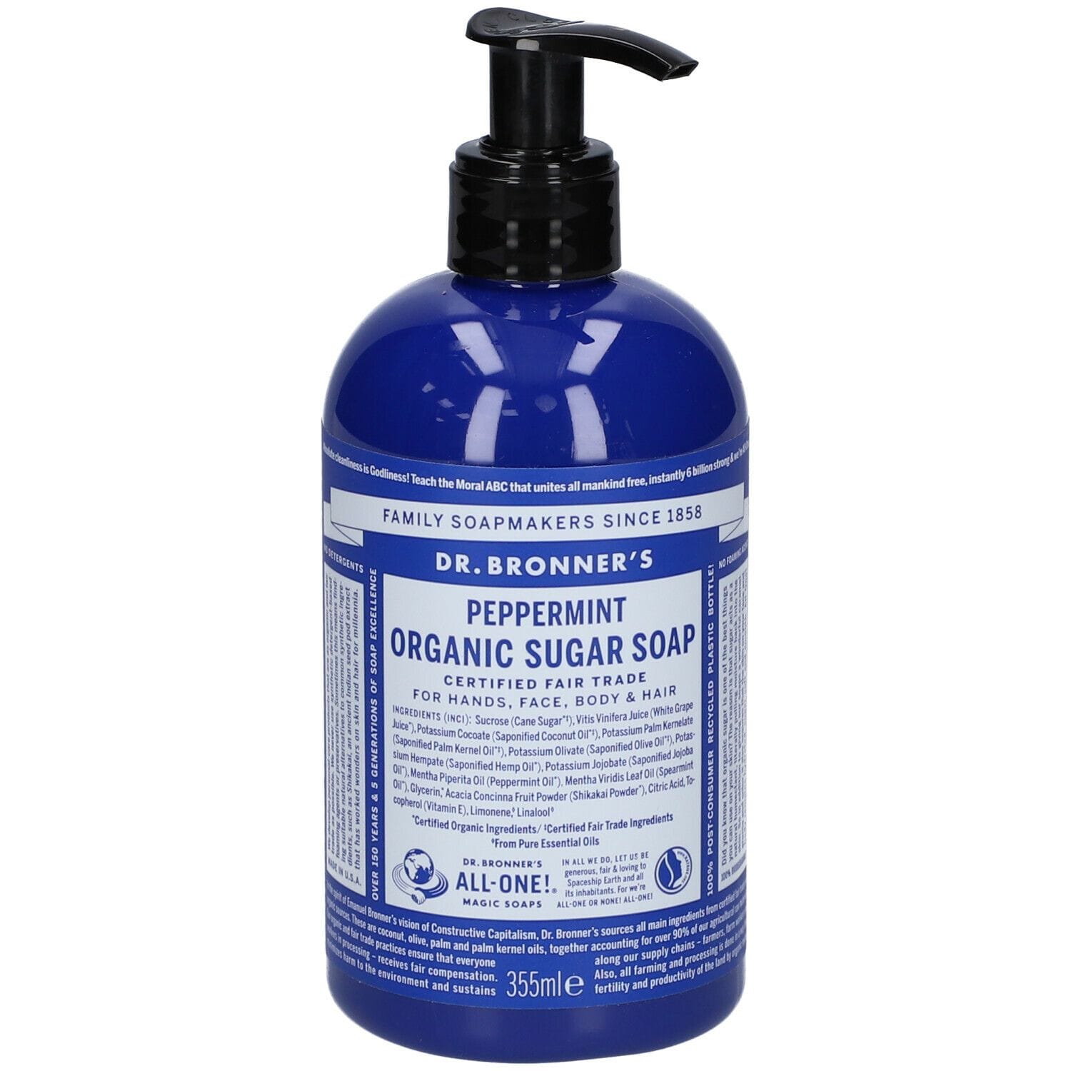 DR BRONNER'S ORGANIC SUGAR SOAP PEPPERMINT 355 ML