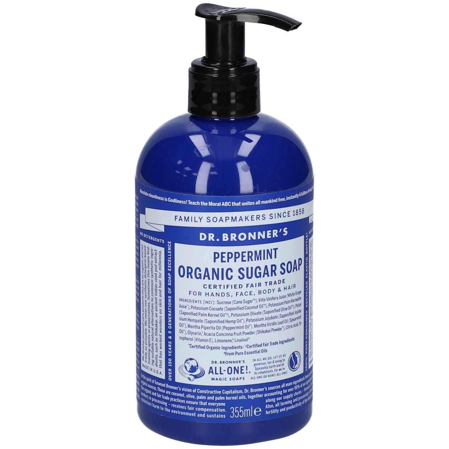 DR BRONNER'S ORGANIC SUGAR SOAP PEPPERMINT 355 ML