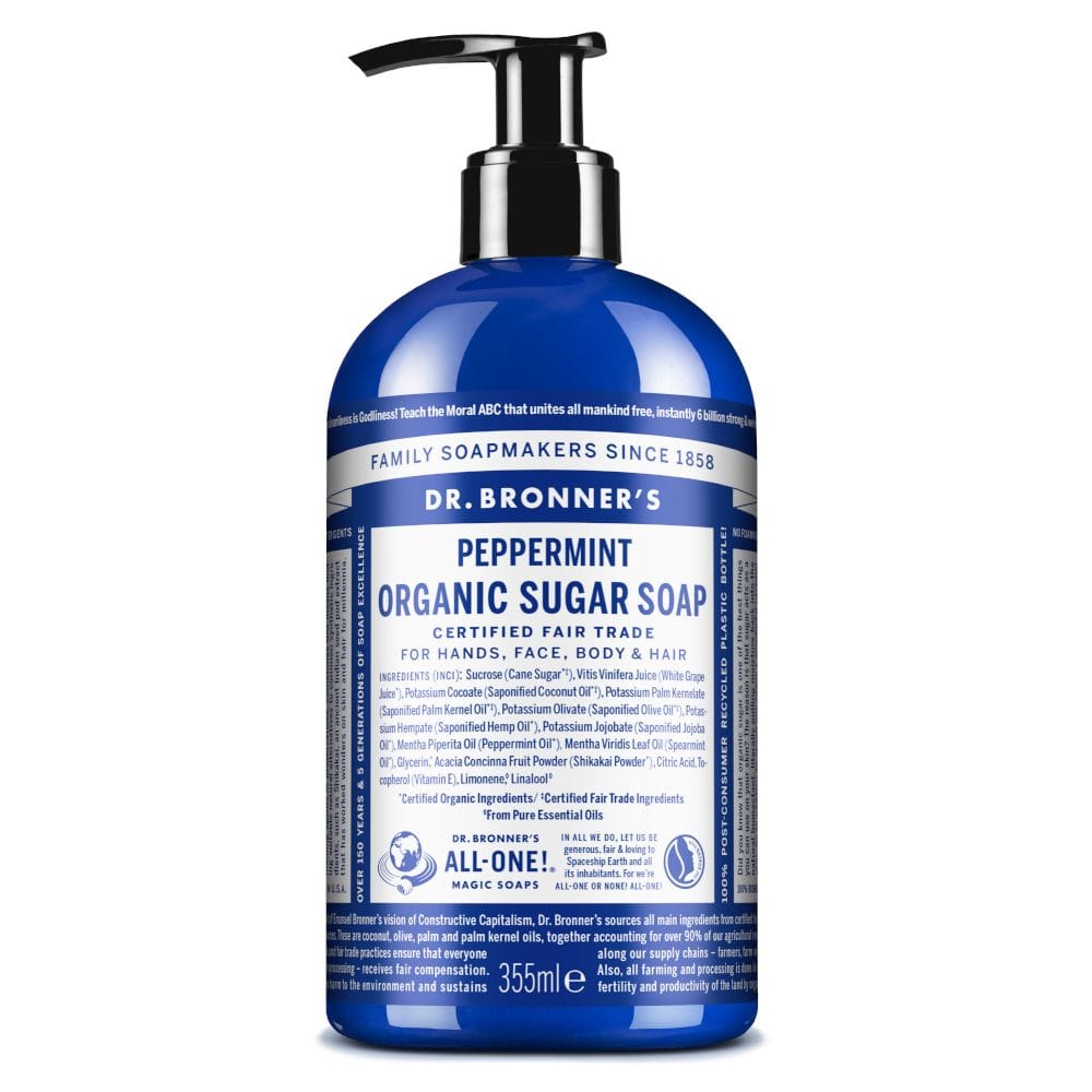 Dr Bronner's Organic Sugar Soap Peppermint 355 Ml