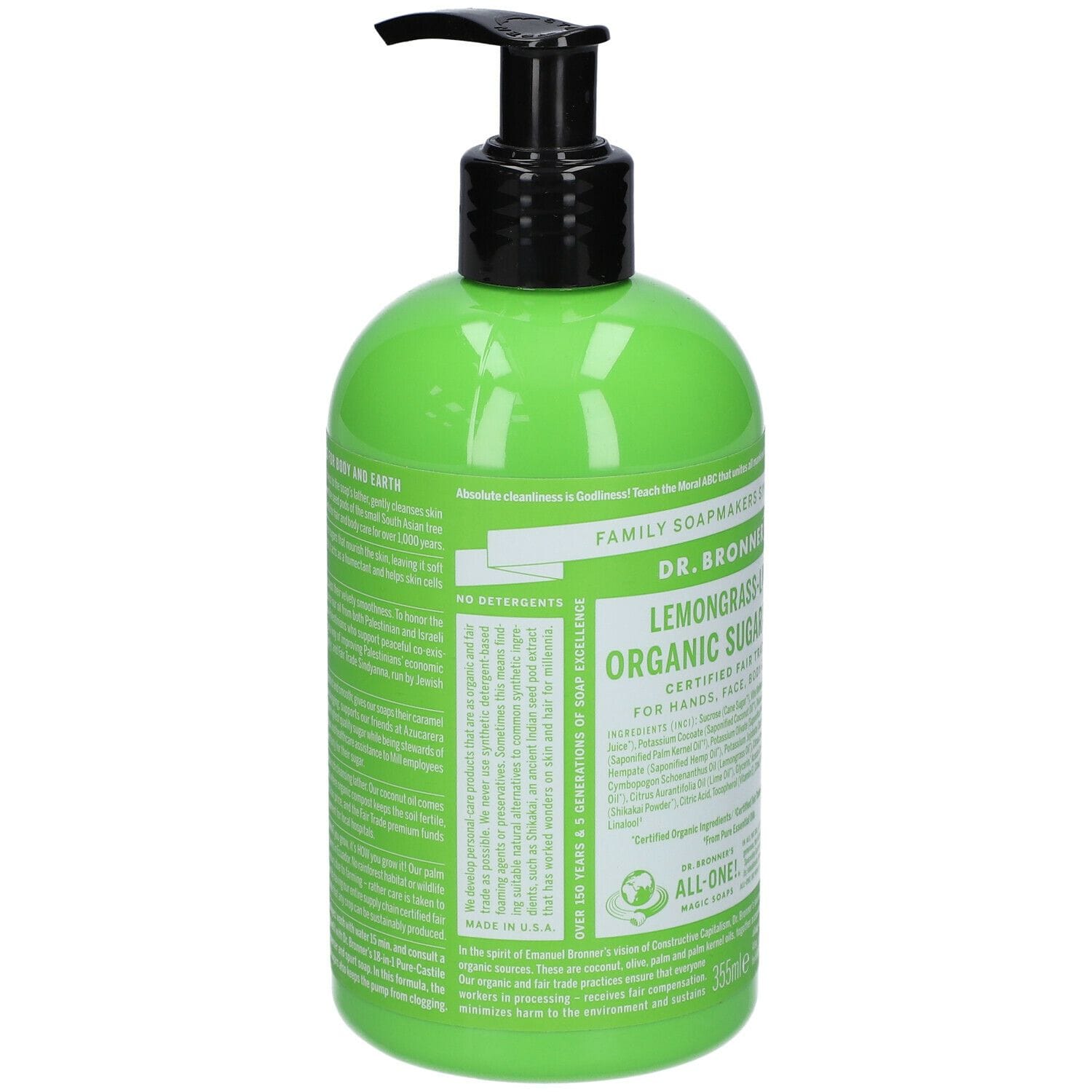 DR BRONNER'S ORGANIC SUGAR SOAP LEMONGRASS-LIME 355 ML