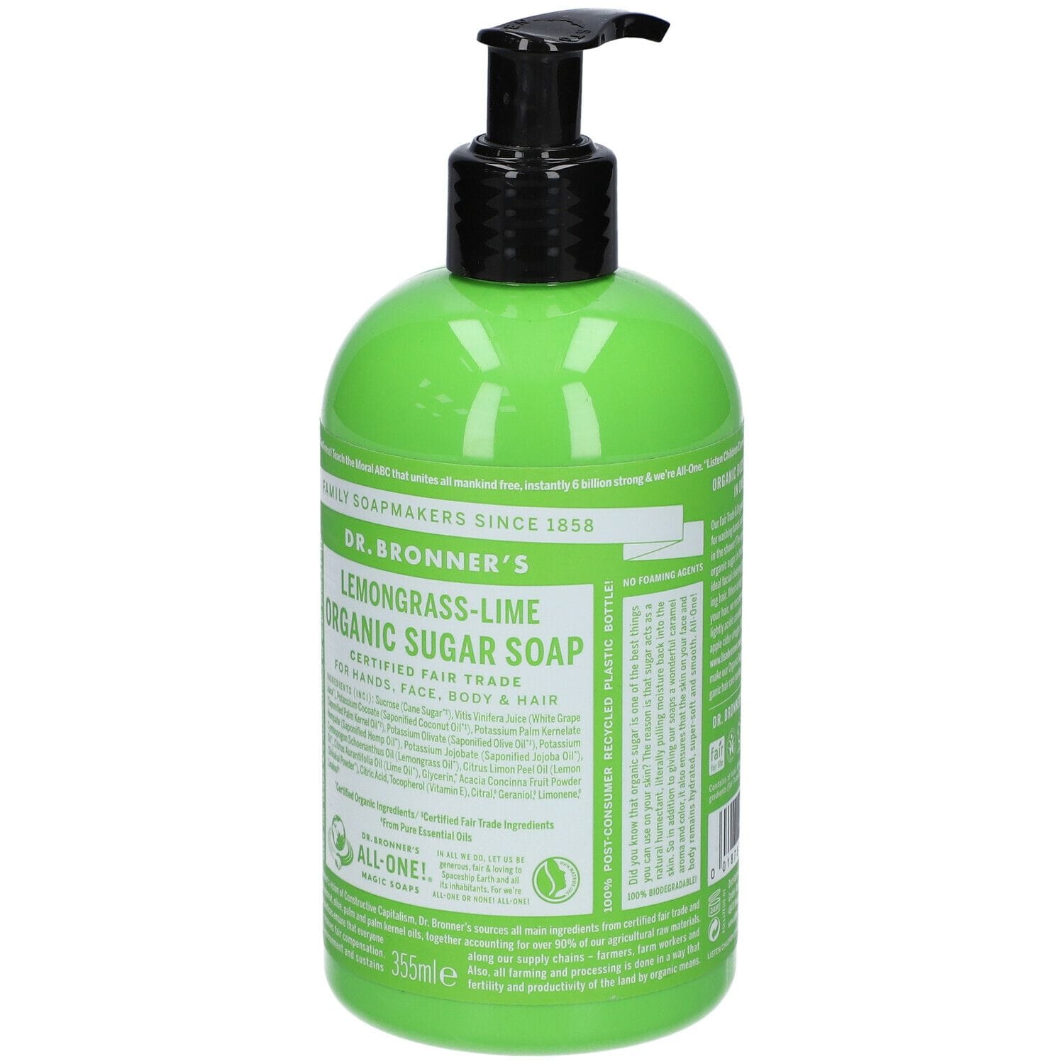 DR BRONNER'S ORGANIC SUGAR SOAP LEMONGRASS-LIME 355 ML