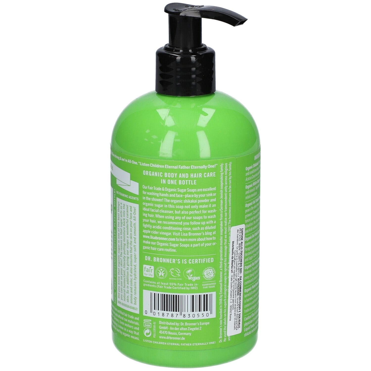 DR BRONNER'S ORGANIC SUGAR SOAP LEMONGRASS-LIME 355 ML