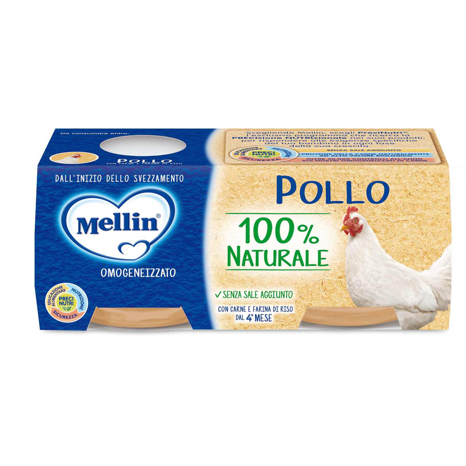 Mellin Omogeneizzato Pollo 2 X120 G