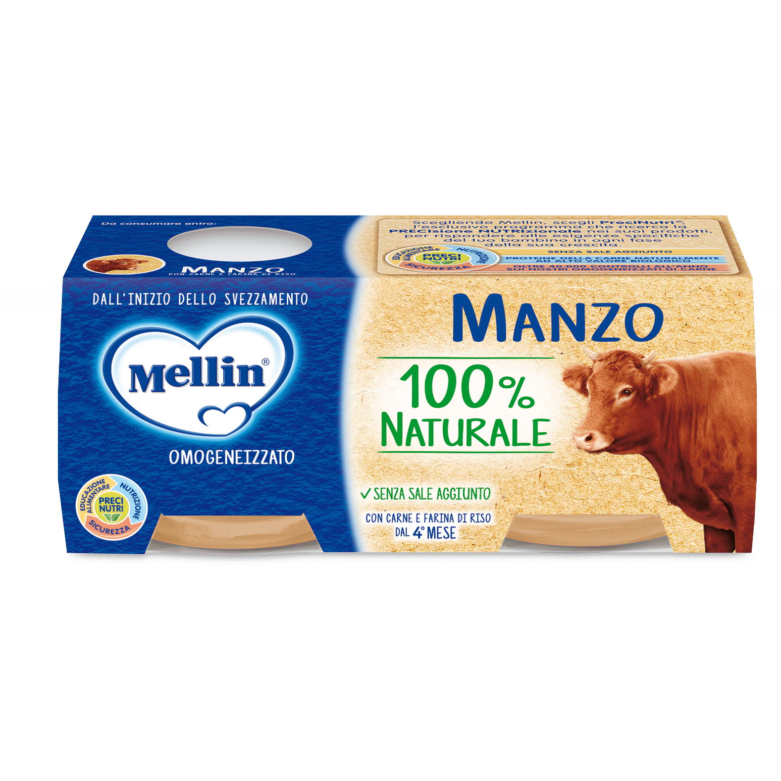 Mellin Omogeneizzato Manzo 2 X120 G