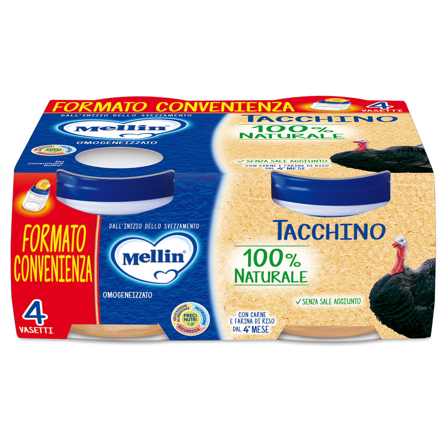 Mellin Omogeneizzato Tacchino 4 X80 G