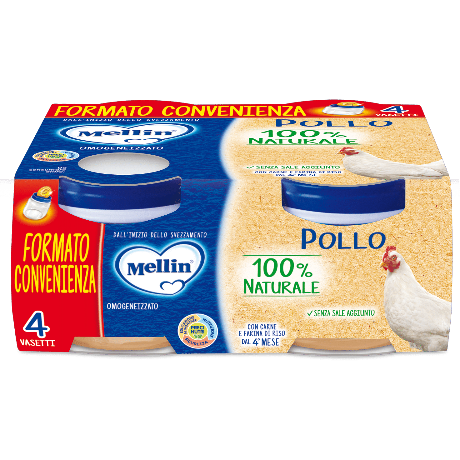 Mellin Omogeneizzato Pollo 4 X80 G