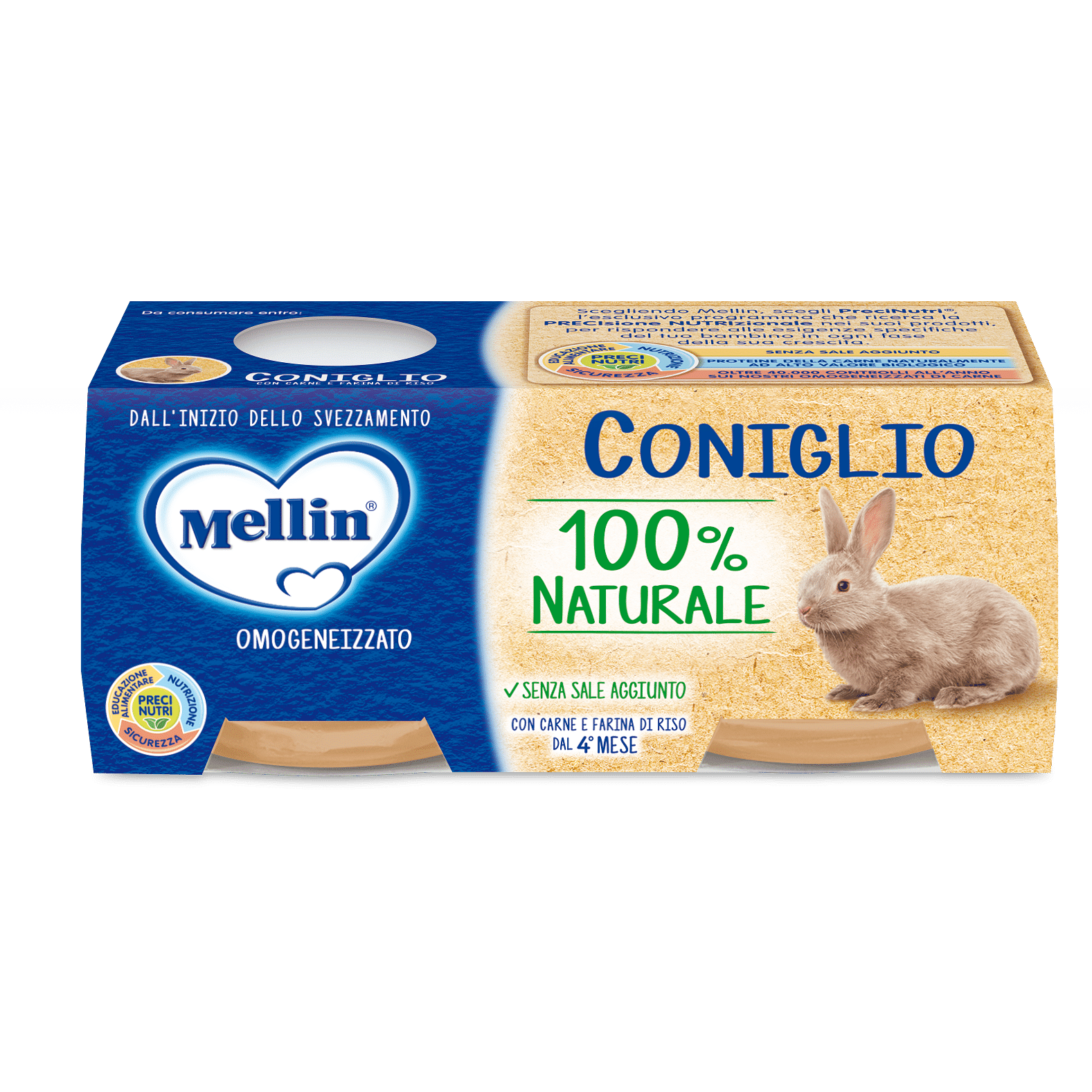 Mellin Omogeneizzato Coniglio 2 X120 G