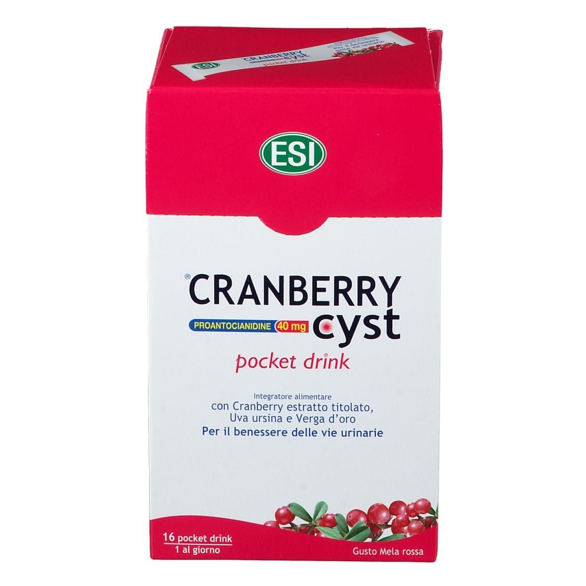 ESI CRANBERRY CYST POCKET DRINK 16 BUSTINE