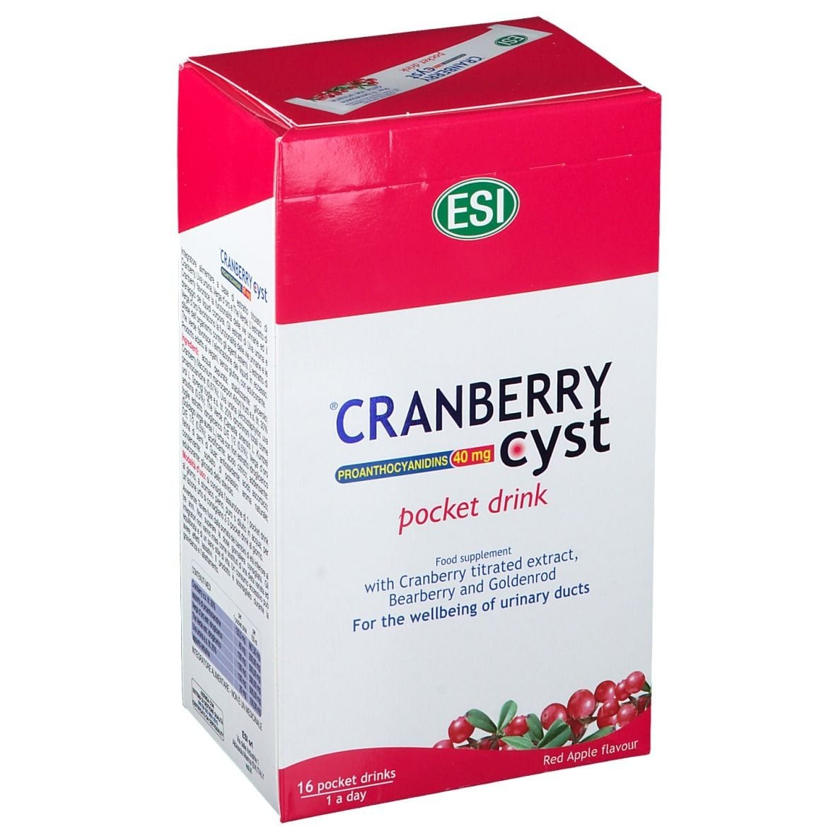 ESI CRANBERRY CYST POCKET DRINK 16 BUSTINE