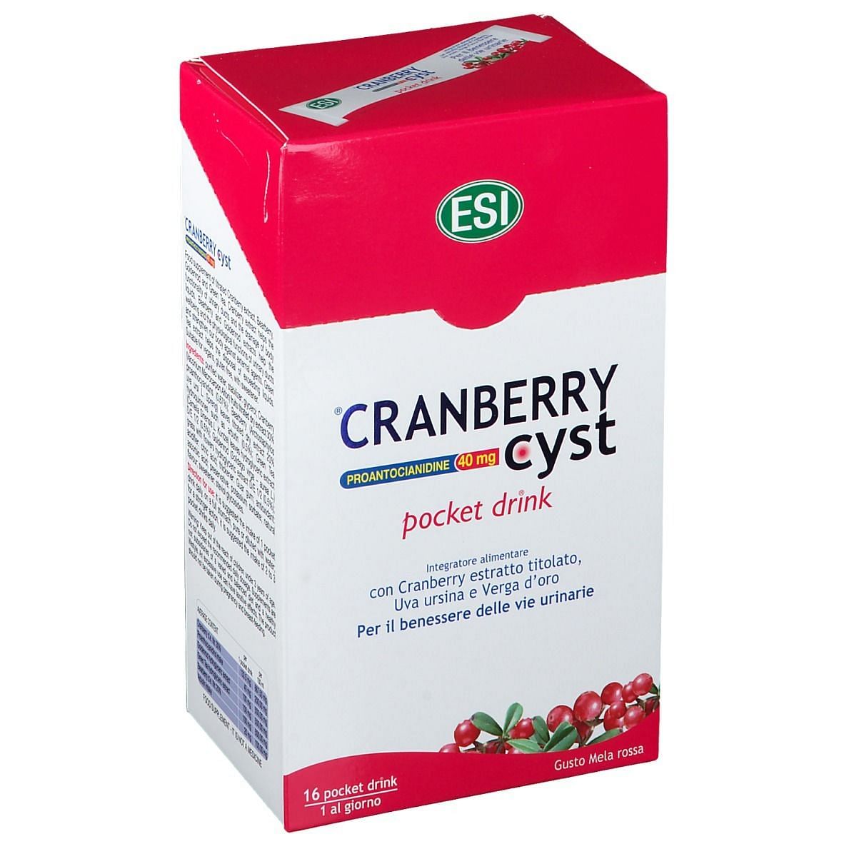 Esi Cranberry Cyst Pocket Drink 16 Bustine