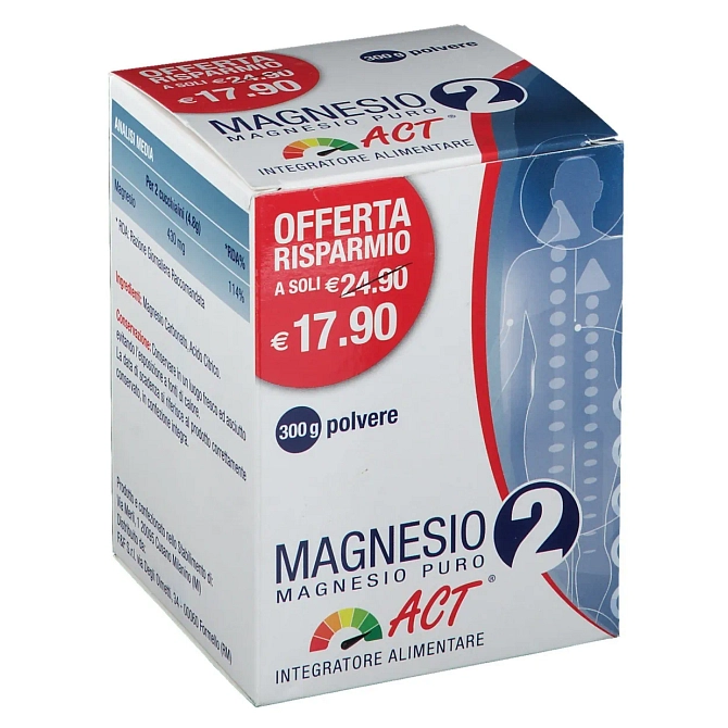 Magnesio Puro 2 Act Polvere 300 G
