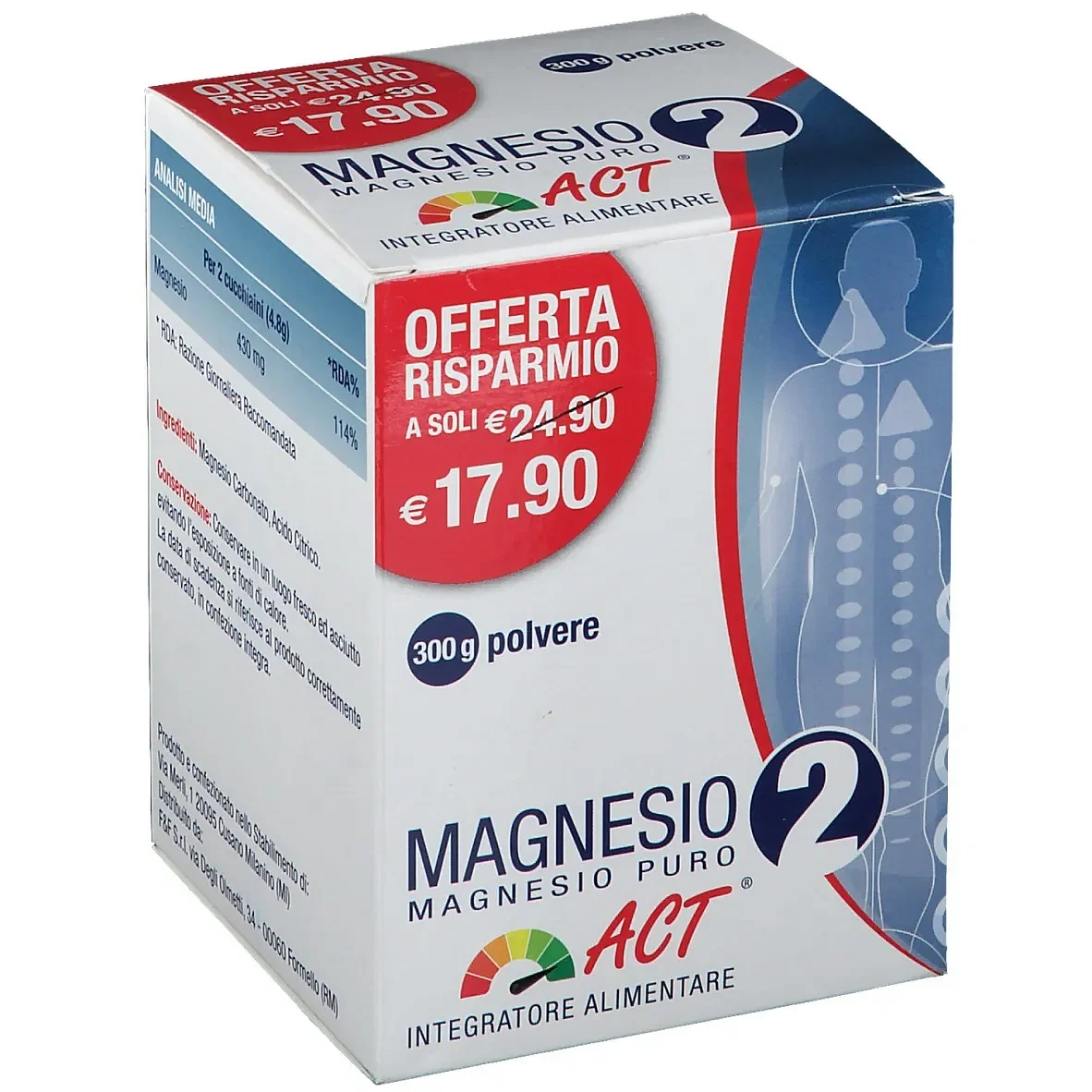 Magnesio 2 Magnesio Puro Act Polvere 300 G