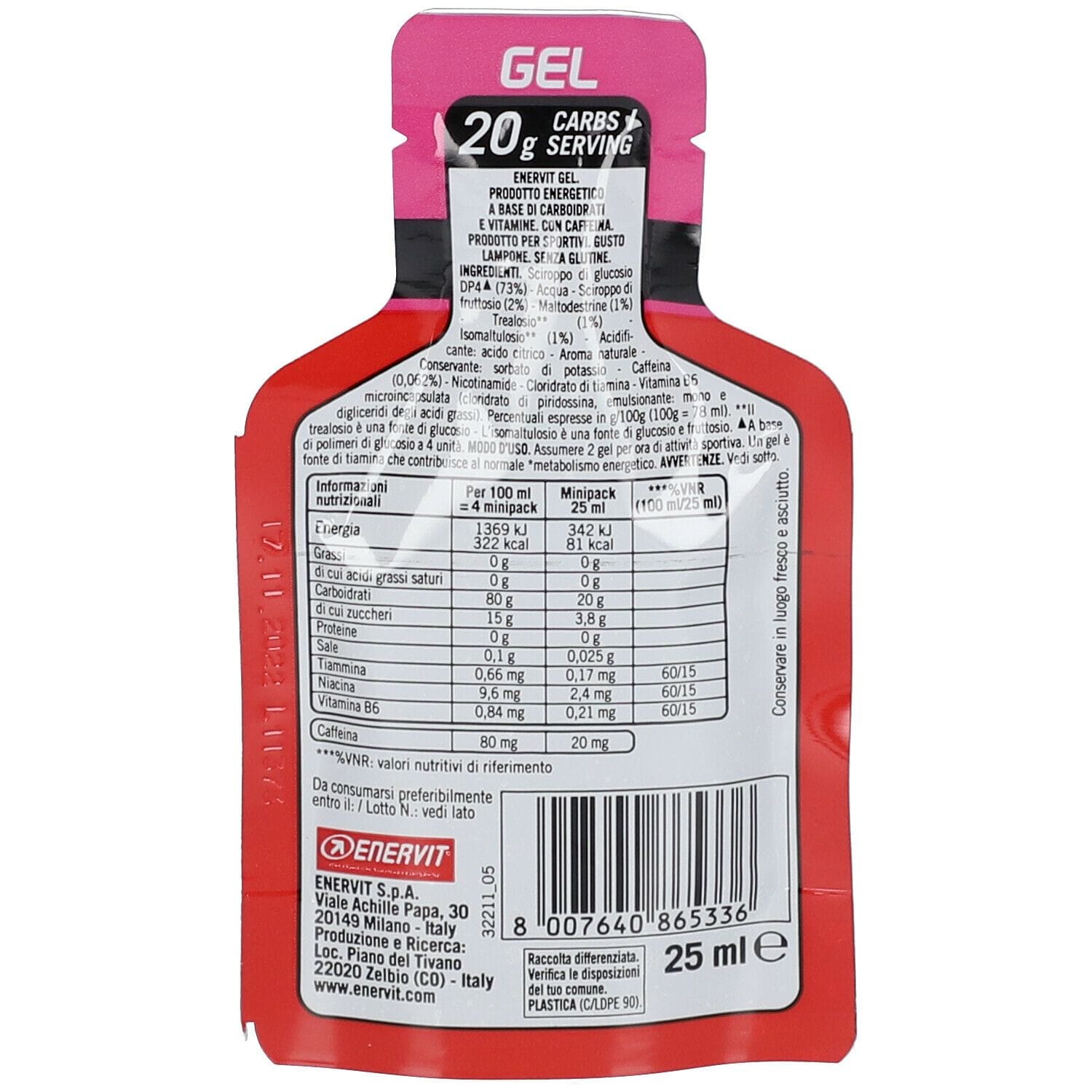 ENERVITENE GEL LAMPONE 25 ML