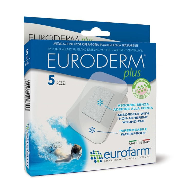 MEDICAZIONE STERILE IMPERMEABILE IN POLIURETANO EURODERM PLUS 10X10CM 5 PEZZI