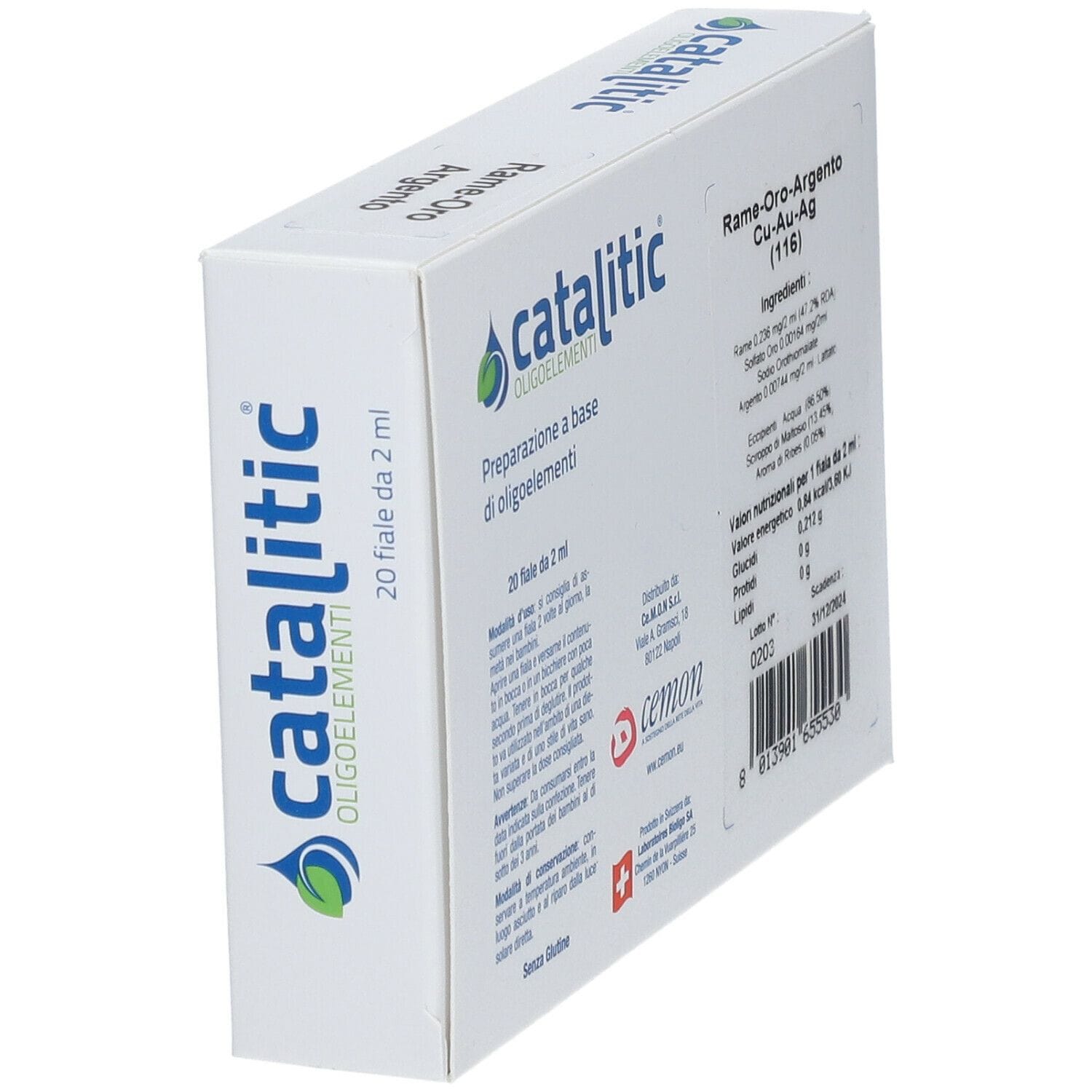 CATALITIC OLIGOELEMENTI RAME ORO ARGENTO CU-AU-AG 20 AMPOLLE